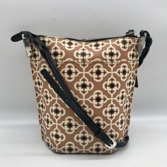 Brighton Tan Coated Canvas Pattern Crossbody - Picture 2 of 10